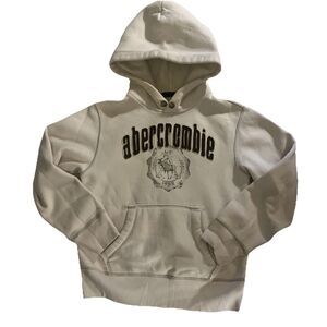 Abercrombie & Fitch Men’s Medium Hoodie Sweatshirt Ivory Cream Pullover